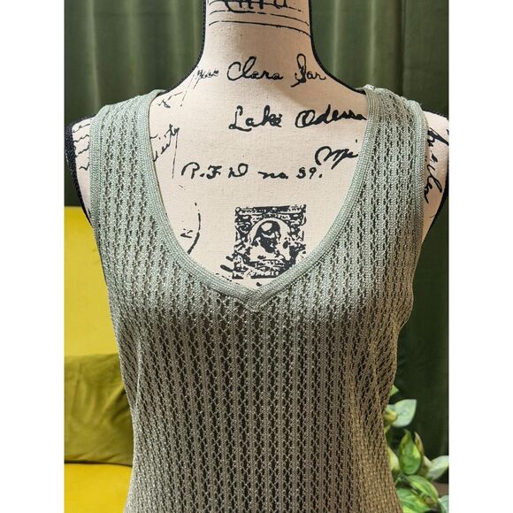 Vintage Damainou Metallic Knit Evening Set – Maxi Dress & Jacket Sage Silver, M - Picture 4 of 10